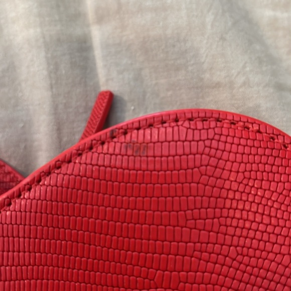 Kate Spade Red Secret Admirer Heart Lizard Embossed Leather Crossbody Bag - Picture 6 of 11